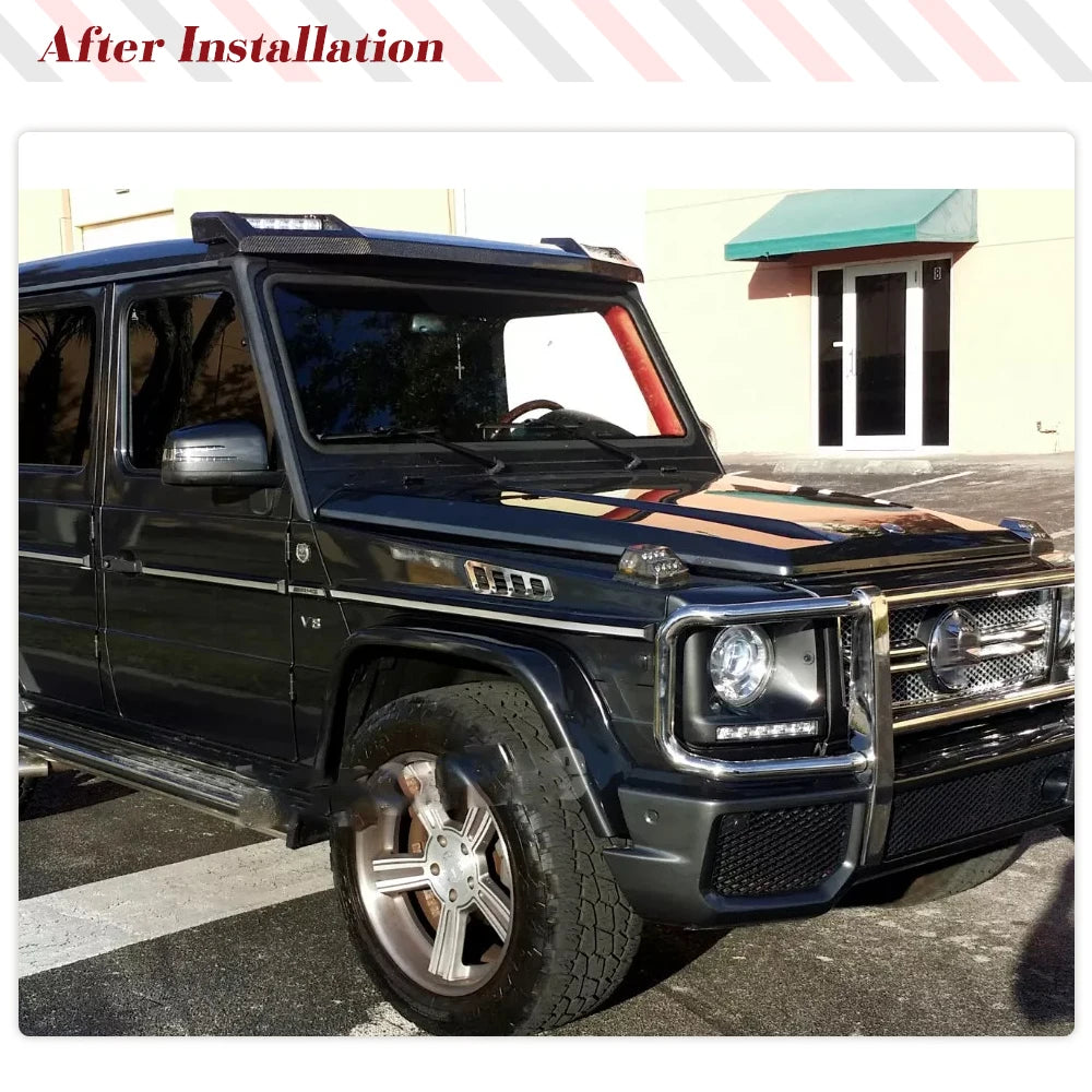 thumbnail image 2 of G-Wagon G63 G550 G500 G65 Front Roof Spoiler With LED Wing - New Unfinished ABS 2 of 3