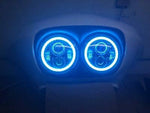 DUAL 7″ BLUE DAYMAKER BLUE HALO LED ROAD GLIDE Black Headlight Harley Bezel