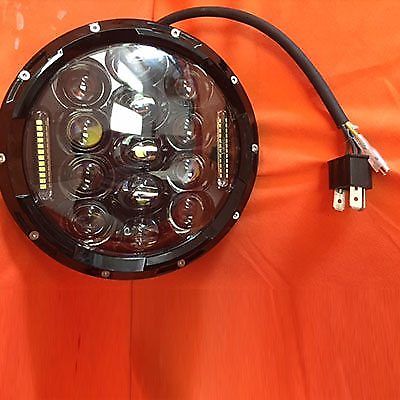 7″ 75W BLACK Projector HID LED Headlight For Yamaha Roadstar 1600 / 1700
