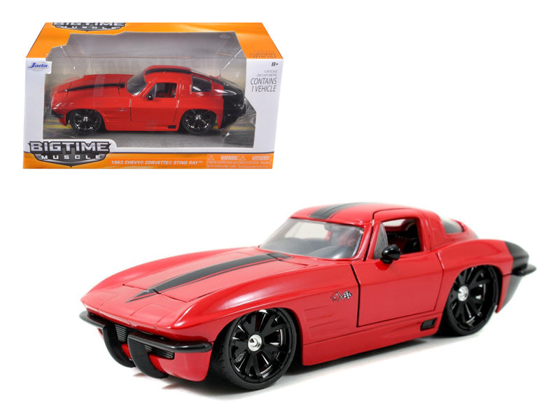 1963 Chevrolet Corvette Stingray Red 124 Diecast Model Car By Jada Limbotics Motorsports Group 