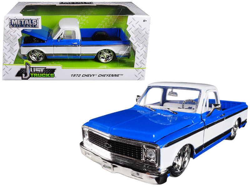 1972 Chevrolet Cheyenne Pickup Truck Blue and White 