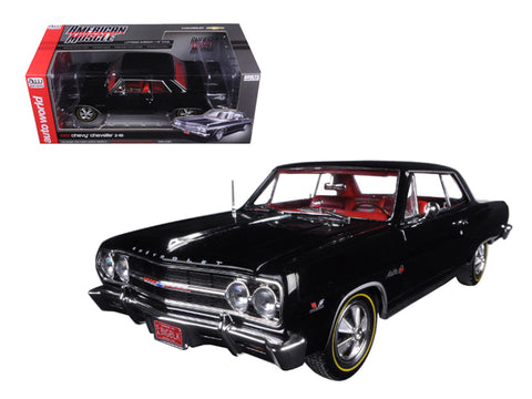1965 Chevrolet Chevelle SS 396 Z-16 Black 50th Engine Anniversary Limited Edition to 1002pcs 1/18 Diecast Model Car by Autoworld