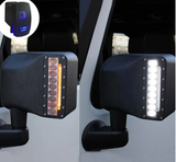 Clear Lens LED Side Mirror With White Spot Lights And Amber Turn Signal Lights