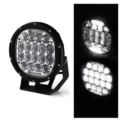 Black 95w 9 Inch Round CREE LED Light Spot Lamp With DRL
