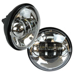 4.5" LED Auxiliary Fog Passing Lights With Housing Bucket & Brackets For Harley Chrome Color