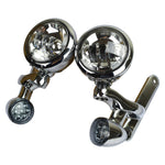 4.5" LED Auxiliary Fog Passing Lights With Housing Bucket & Brackets For Harley Chrome Color