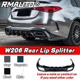 For Mercedes Benz C Class W206 2022+ AKASAKA Front Bumper Lip Diffuser Splitter Rear Spoiler Side Skirt Racing Grill Body Kit