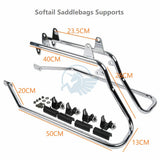 Hard Side Box Case Saddle Bags Support Mount Brackets for Harley Davidson Fat Boy Softail Heritage Deluxe Night Train Cross Bone