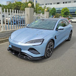 3Pcs Car Front Bumper Lip Spoiler Splitter Diffuser Cover Canards Gloss Black Body Kit Tuning ABS For BYD Seal EV 2022 2023 2024