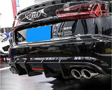 For Audi A6 S Line S6 C7 2012 2013 2014 2015 Real Carbon Fiber Rear Diffuser Kit Lip Spoiler High Quality Refits Splitters