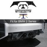 Carbon Fiber Rear Bumper Lip Diffuser Spoiler Middle Outlet Exhaust Baffle Alloy Heat Shield Bracket For BMW M2 G87 2023+ FRP