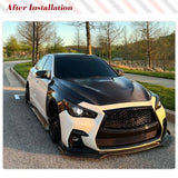 Carbon Fiber Car Front Lip Spoiler Splitters for Infiniti Q50 Sport Sedan 4 Door 201-2022 Car Front Chin Spoiler Lip Splitters