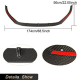 for Audi RS3 Sedan 4-Door 2017-2019 Carbon Fiber Car Front Bumper Lip Spoiler Racing Front Lip Chin Apron Protector Body Kit