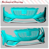 Carbon Fiber Front Bumper Lip for Mercedes Benz S Class W222 S400 S550 S600 Sport Sedan 2014-2017 Front Chin Splitter Protector