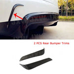 For Tesla Model X 2016-2018 Carbon Fiber Car Trunk Bumper Canards Air Vent Trim Stripes Cover Stickers Splitters Car Styling
