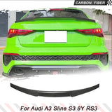 Carbon Fiber Trunk Spoiler for Audi A3 S3 RS3 2021-2024 Sedan Car Rear Trunk Lip Spoiler HighKick Rear Wing Spoiler Body Kits