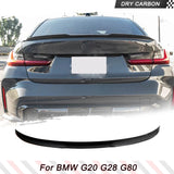 Dry Carbon Fiber Car Trunk Spoiler for BMW 3Series G20 G28 G80 M3 320i 330i Rear Boot Wing HighKick Spoiler M Type Lip 2018-2023