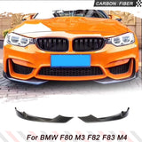 Car Front Bumper Lip Splitters For BMW F80 M3 F82 F83 M4 2014 - 2018 Real Carbon Fiber Car Splitters Winglets Front Body Kits