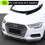 For Audi A3/S3 8V Facelift Standard 2017-2020 Car Front Bumper Lip Cap Spoiler Splitter Front Bumper Protector Covers Bodykit