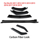 For Kia K2 2011-2019 Car Front Bumper Lip Body Kit Chin Spoiler Protector Side Skirts Extensions Rear Wrap Angle  Accessories