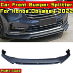 For Honda Odyssey 2022 Body Kit Front Bumper Lip Diffuser Glossy Black Sport Style Front Bumper Spoiler Diffuser Car Accessories