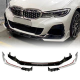 Front Bumper Spoiler Lip For BMW 3 Series G20 G21 G28 2019-2021 320i 325i 325li 330i M Sport Splitter Protector Blade