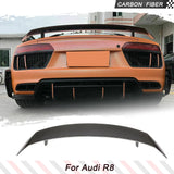 Carbon Fiber Auto Racing Rear Trunk Spoiler Active Wing Lip for Audi R8 Coupe 2016 - 2019 Car Rear Trunk Boot Lip Spoiler
