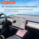 For Tesla Model 3 Y Silicone Protective Frame Edge Cover Central Control Car Accessories Navigation Screen Protector Pink White