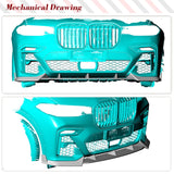 Carbon Fiber Car Front Bumper Lip for BMW X7 G07 M Sport Utility 4-Door 2019-2021 Car Raing Front Lip Spoiler Body Kit 3PCS/Set