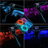 5M Car Environment El Wire LED USB Flexible Neon Interior Lights Assembly Light For Automotive Decoration Lighting Accessories
