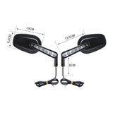 Motorcycle Muscle Rear View Side Mirrors Mirror LED Turn Signals Light For Harley V-Rod VRSCF 2009-2017 16