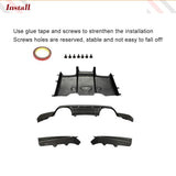 Rear Diffuser for BMW F80 M3 F82 F83 M4 Sedan Coupe Convertible 2014-2019 Carbon Fiber Rear Diffuser Lip Spoiler Splitter FRP