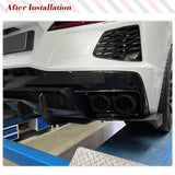 Carbon Fiber Rear Bumper Splitters for Chevrolet Corvette Stingray C8 2020-2023 FRP Rear Diffuser Lower Spoiler Protector
