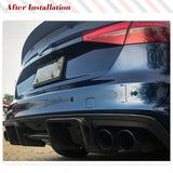 Carbon Fiber Rear Bumper Diffuser Lip Spoiler for Audi S4 Sedan 4 Door 2013 - 2016 B8.5 Car Rear Bumper Diffuser Lip Spoiler