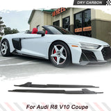 Dry Carbon Car Side Skirts Bumper Lip Extensions Spoiler for Audi R8 V10 GT Performance Coupe Spyder 2023 New R8 Carbon Car Kits