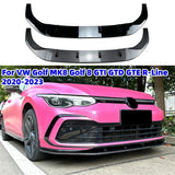 for 2020-2023 Volkswagen Golf MK8 Golf 8 GTI GTD GTE R-Line front bumper lip spoiler diffuser splitter chin trim protector