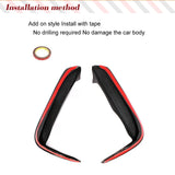 For BMW F30 F31 M Sport 2012 - 2018 Carbon Fiber Front Fog Lamp Fins Splitters Trim Canards Fins Cover Carbon Fiber/ FRP Black