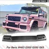 Real Carbon Fiber Car Front Roof Spoiler Boot Lip Wing Spoiler For Mercedes-Benz W463 G500 G550 G63 2013-2017  With LED Light