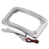 Curved License Plate Mount Frame W/LED For Harley Road King Street Glide FLTRX FLTRXS