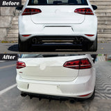 Car Rear Bumper Diffuser Rear Side Splitters Fins Spoiler Lip For VW Volkswagen Golf 7 VII MK7 GTI 2013-2016 Glossy Black ABS