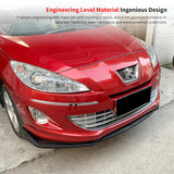 Car Front Bumper Lip Body Kit Chin Guard Diffuser Cover Deflector ABS Accessories Carbon Fiber Look For Peugeot 408 2010-2013
