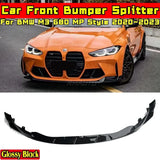 For BMW M3 G80 2020-2023 Body Kit Front Bumper Splitter Carbon Fiber Look MP Style Bumper Spoiler Diffuser Car Accessories