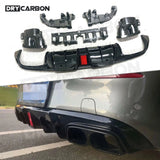 PP Car Rear Bumper Diffuser Lip Spoiler for Mercedes Benz C Class C205 C63 AMG Coupe 2 Door 2015-2019 Diffuser with Exhaust Tips
