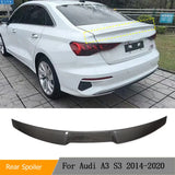 Car Rear Trunk Spoiler Wing Lip For Audi A3 S3 Sedan 4-Door 2014-2020 Carbon Fiber Rear Trunk Boot Lip Wing Spoiler Sticker