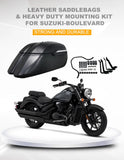 Motorcycle 21L Saddlebag Black Large Capacity For Suzuki Boulevard C50 C90 Storage Bag With Lock And Key Decorative Accessories
