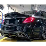For Mercedes Benz C-Class W205 C63 IMP Rear Lip Carbon Fiber with Light Rear Spoiler Body Kits Trim Car Accessories