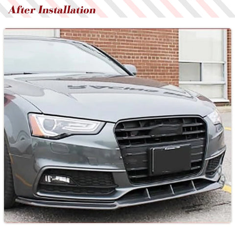 Carbon Fiber Car Front Bumper Lip Spoiler Apron Splitters for Audi S5 B8.5 2012-2016 FRP Black Racing Chin Lip 3PCS