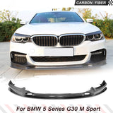 For BMW 5 Series G30 G31 M Sport 2017 2018 2019 Carbon Fiber Car Front Bumper Lip Front Bumper Lip Splitters Chin Apron Spoiler
