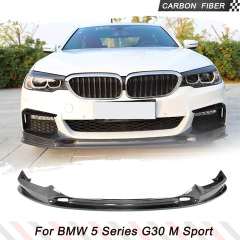 For BMW 5 Series G30 G31 M Sport 2017 2018 2019 Carbon Fiber Car Front Bumper Lip Front Bumper Lip Splitters Chin Apron Spoiler