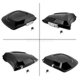 Motorcycle 5.5'' Razor Tour Pack Trunk Vivid Black With Latch Key For Harley Touring Street Glide Ultra Road King 1997-up